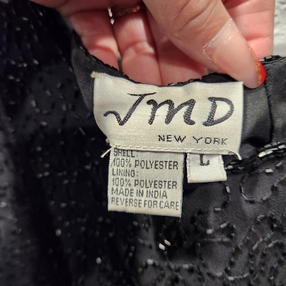 Jmd- 70's Womens Black Polyester Sleeveless, Lined Mid Length Cocktail Dress. - Picture 12 of 12